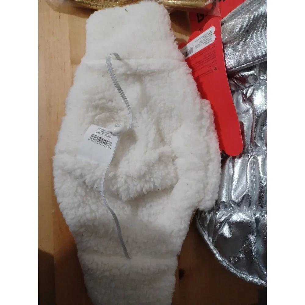 Boots & Barkley Dog Size S up 2 20lb 2 Metallic Gold Silver Puffer Coat + Hat